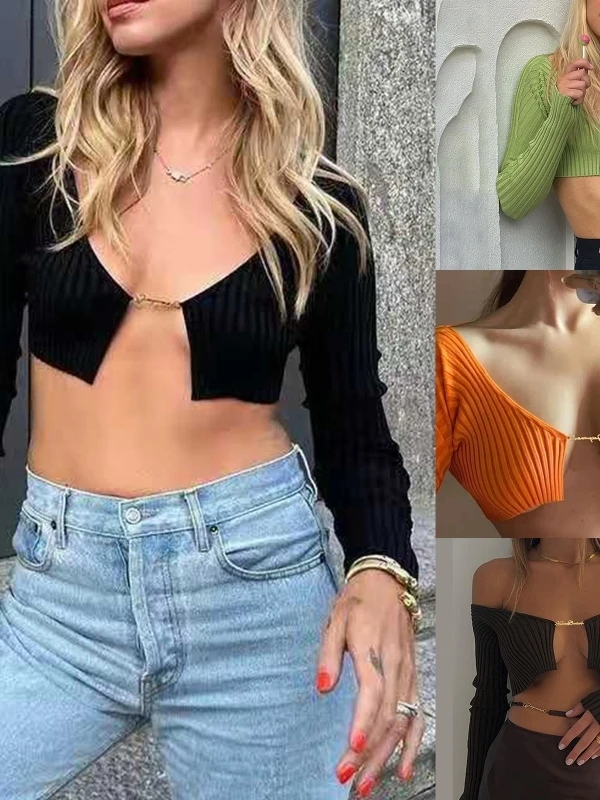 

Sun Protection ort Sve Sweater Coat Long Street Sle Slim Fit round Ne Regular Thin Summer Faion Women's Knitwear