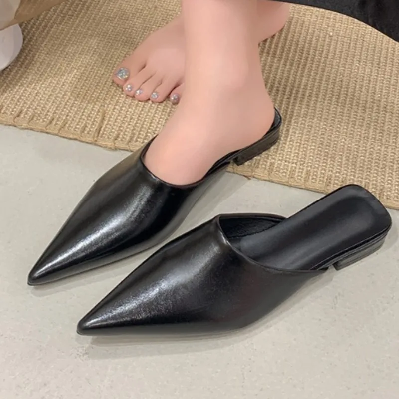 

Women Heeled Mules Shoes Fashion Pointed Toe Slippers Woman Elegant Slingback Sandals 2026 New Trends Pumps Party Zapatos Mujer