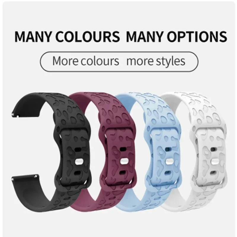 Universal 20 22mm Strap Engraved Leopard Silicone Band For COROS PACE 2 / APEX 2 Pro 3 42mm 46mm / Xiaomi Watch S1 S2 S3 S4