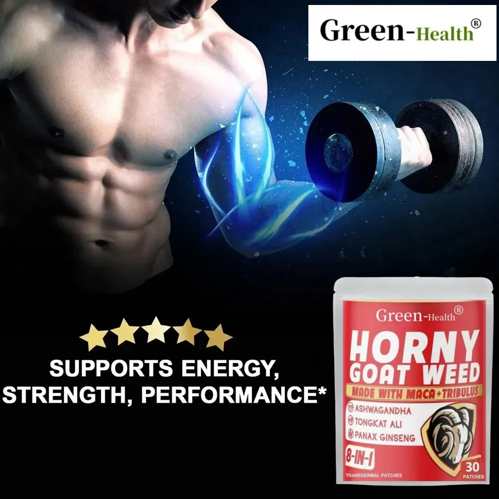 Horny Goat W e e d Transdermal Patches,with Maca, Tribulus, Ginseng - Performance and Energy Support 30 Patches