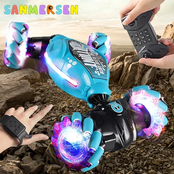 4WD RC Car Hand Control Gesture Induction Twisting Stunt Drift Buggy 360° Rotation 2.4G Watch Control RC Off Road Kids Toys Boys