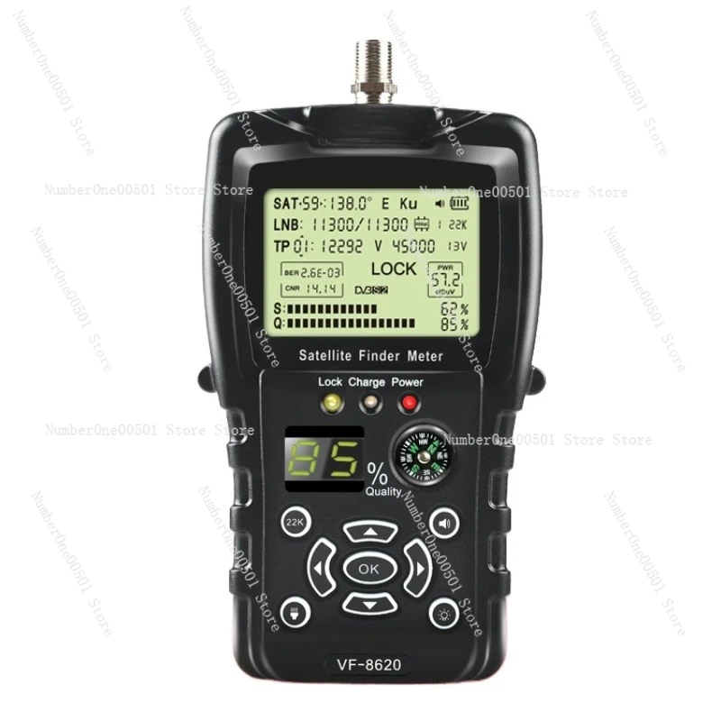 

VF8620 Satellite Finder Meter DVB S2 S2X Signal Tester with Flashlight Compass