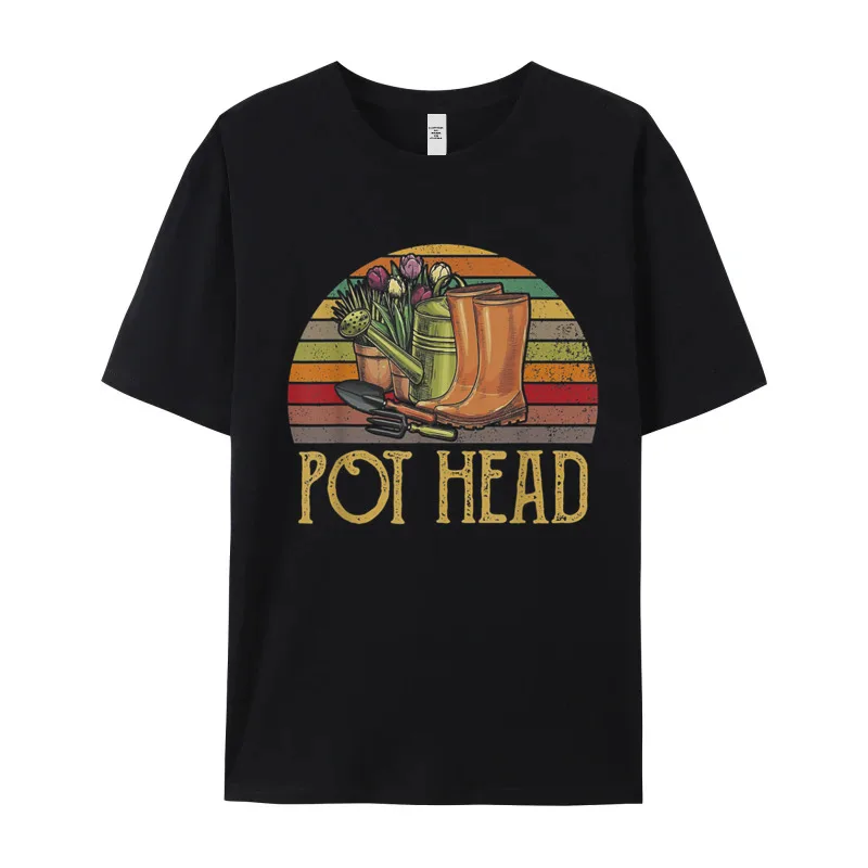 Pot Head Cactus Gardening Plant Tshirts Graphic Short Sleeve Newest O-Neck 100% Cotton Tops & Tees T-Shirt Grandpa Lovers Day