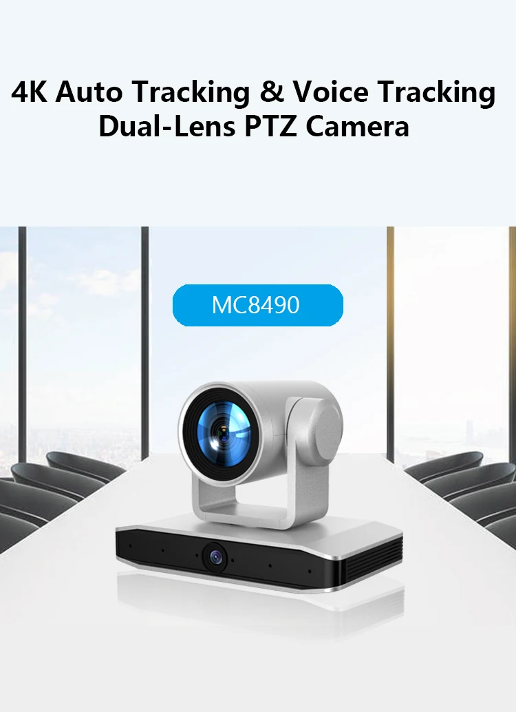PTZ Camera 4K SDI to NDI with 12X Optical Zoom, AI and Voice Tracking, Two Lens  Perfect for Professional Broadcasting