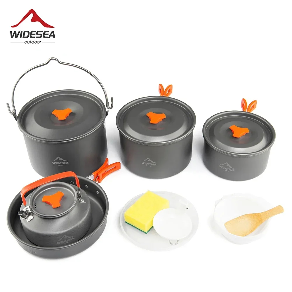 

Widesea Camping Tableware Set Cookware Tourism Cauldron Outdoor Cooking Pot Picnic Kitchen Equipment Hiking Trekking