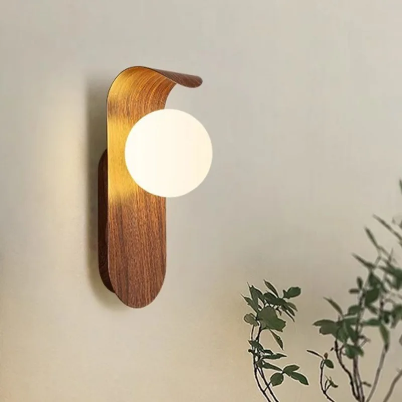 

Minimally Modern Design Wall Lamp Bedroom Headboard Living Room Decoration Background Wall Light Wooden Art Study Hallway Stairs