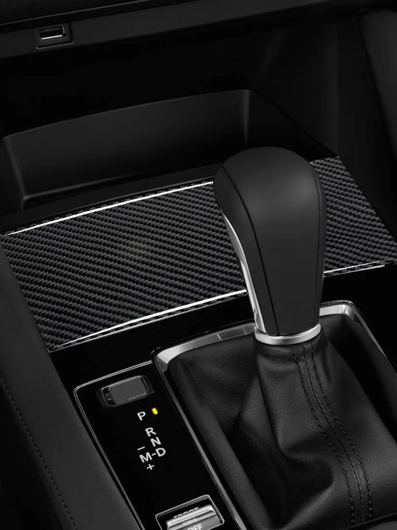 For Mazda 3 Axela 2020 2021 2022 2023 2024 Car Interior Solf Carbon Fiber / PVC Cigarette Lighter Panel Sticker Trim