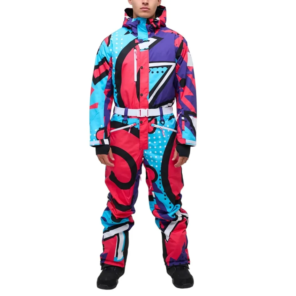 New Trendy Waterproof & Windproof High-Quality Fabric Outdoor One-Piece Wind-Resistant Polyester Ski Suit