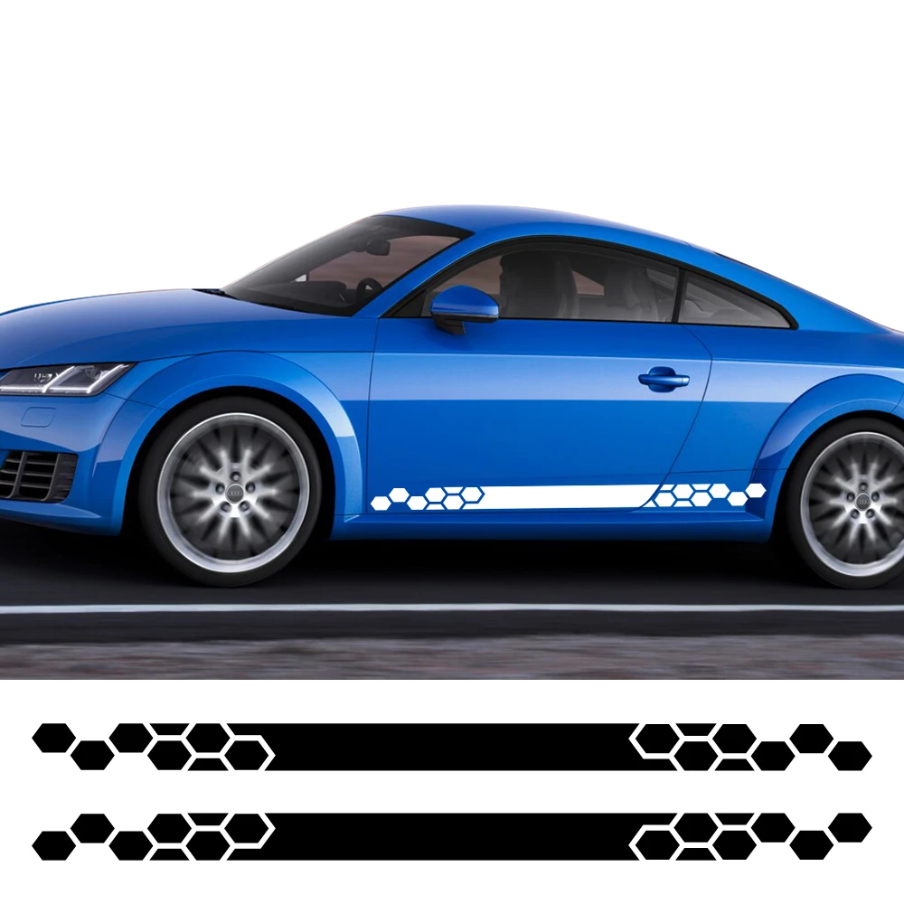 For Audi TT 8N MK1 MK2 8J Coupe MK3 8S Roadster Car Side Skirt Sticker Stripes Trims Graphics Exterior Vinyl Decals Accessories