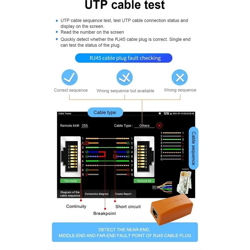 UTP Cable Test Box Network Cable Test Box For CCTV Camera Tester Detect Faulty Point Of RJ45 Network Cable Connector - view 4