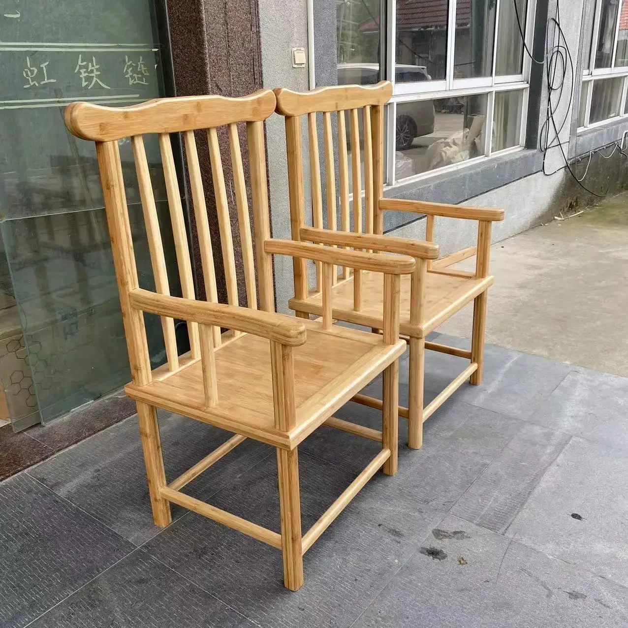 Factory custom bamboo furniture Taishi chair Chinese seat dining chair bench simple leisure chair bamboo furniture