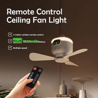 Portable LED Ceiling Fan Dormitory Bedroom Mosquito Net Ceiling Fan Night Light Rechargeable Outdoor Camping Lighting Fan Light