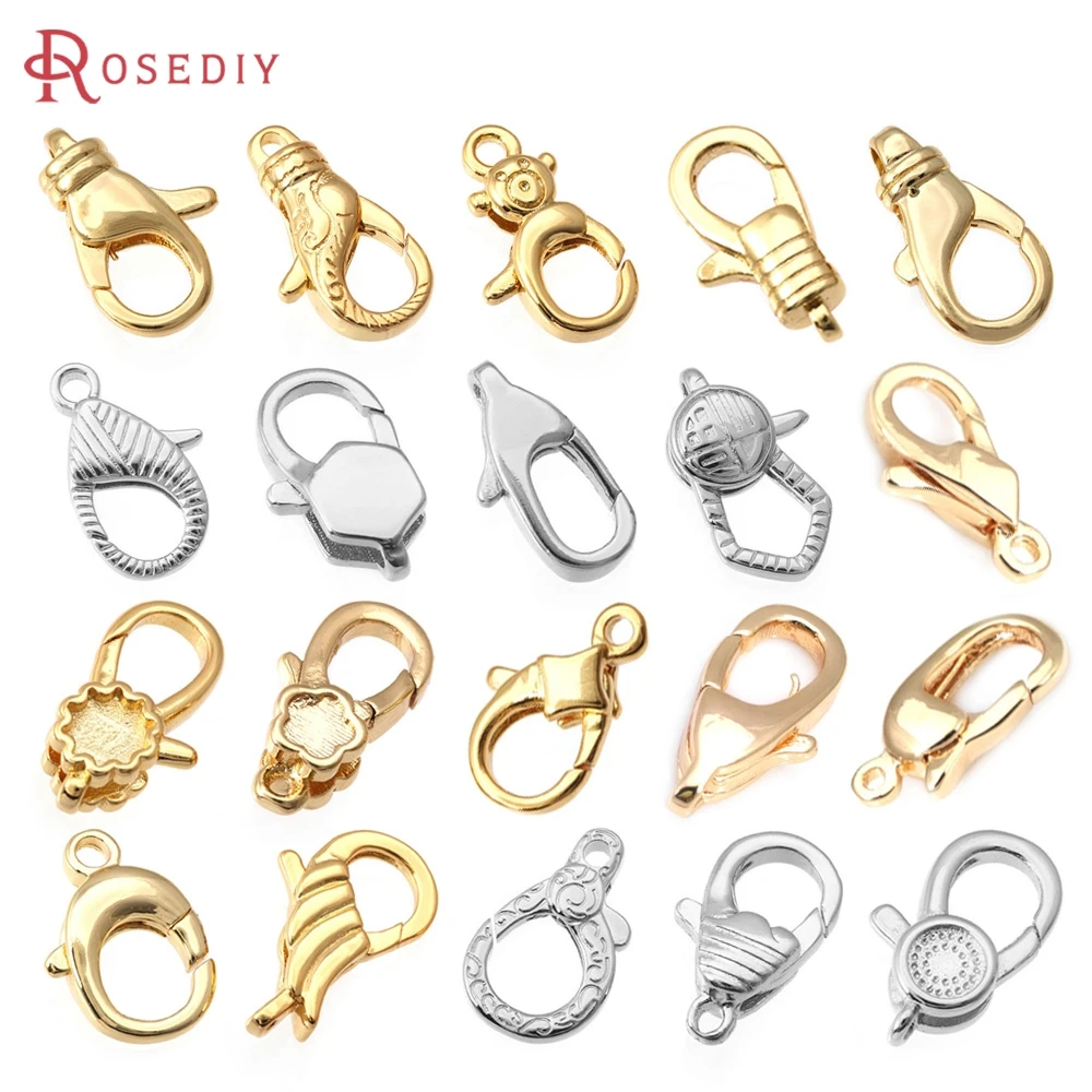 

18K Gold Color Special Lobster Clasps Connect Clasps Jewelry Necklaces Bracelets Making High Quality Diy Findings Accessories