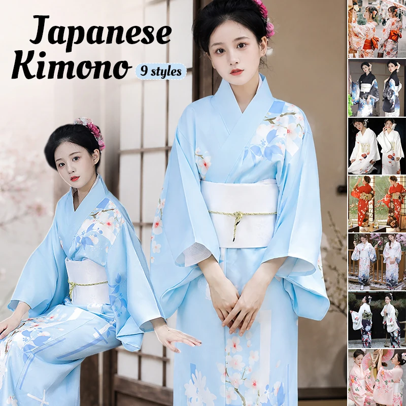 

Japanese Kimono With Fan Women Formal Dress Japanese Traditional Yukata Dress Photo Photography Party Cosplay Clothes