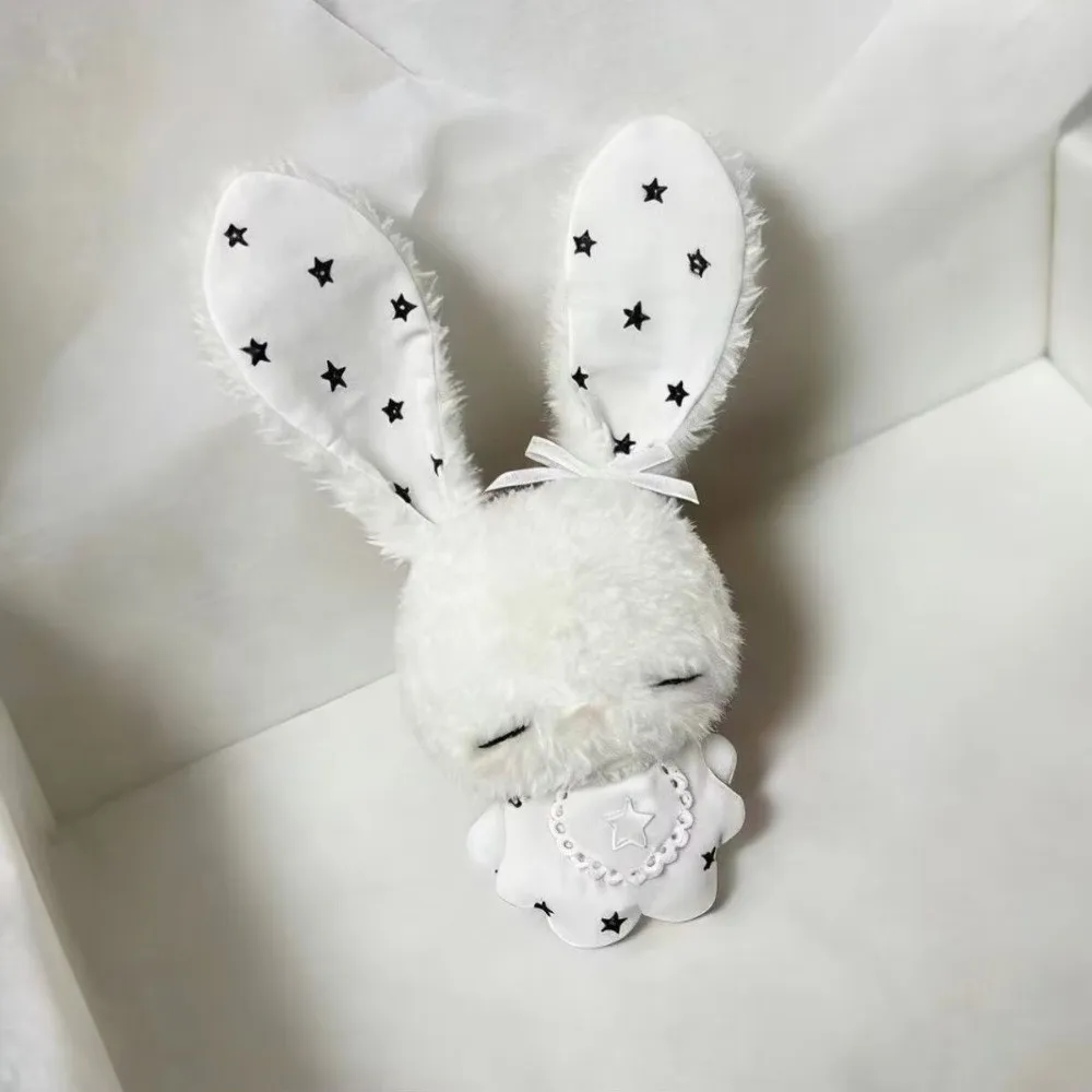 Cartoon Soft Stuffed Bunny Keychain Bead Chain Long Ear Rabbit Doll Pendant Stuffed Bag Charm Backpack