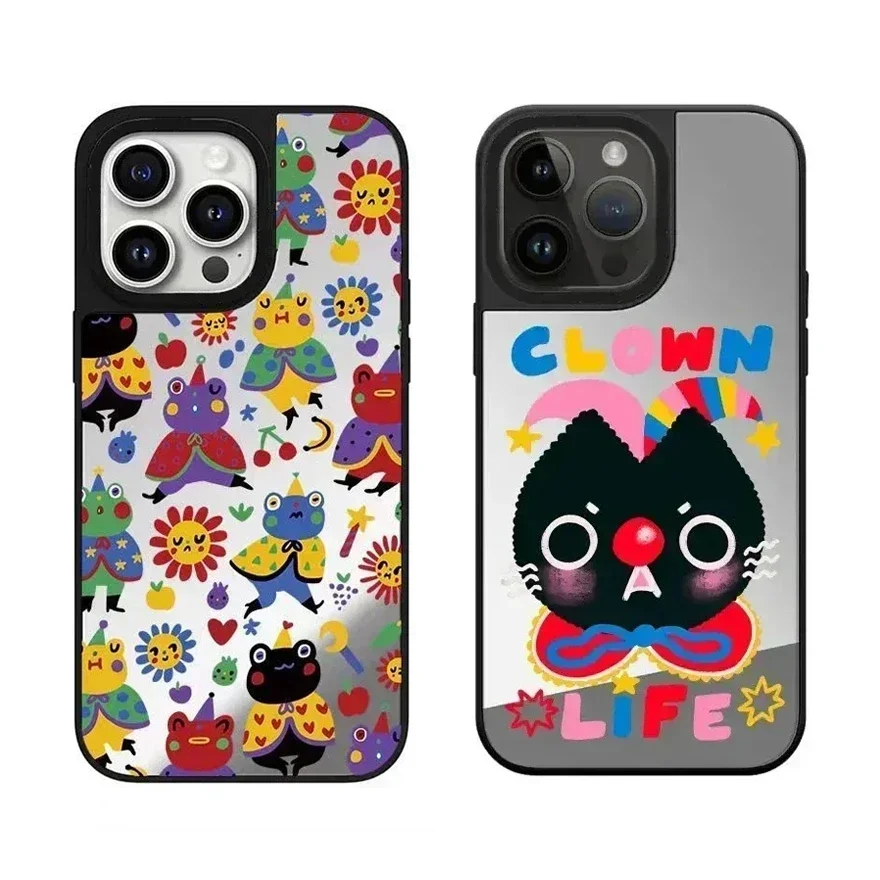 Cartoon Rabbit Cat Pattern iPhone 11 12 13 14 15 Pro Max Protective Case with MagSafe