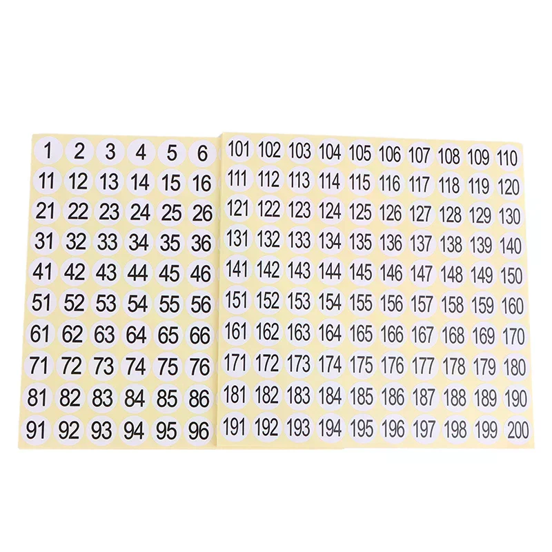 15 Lenzuola 1-200 Smalto per unghie Numero Etichetta Adesiva Vernice Gel Bottiglia di Colla Rossetto Unghie Punta Display Mark Numerazione Strumento per Manicure