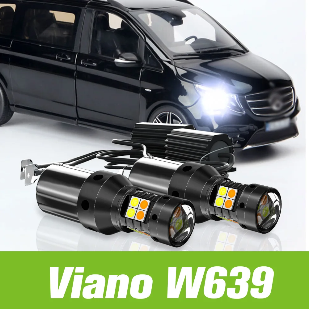 

2pcs For Mercedes Benz Viano W639 Dual Mode LED Turn Signal+Daytime Running Light DRL 2003-2014 2010 2011 2012 2013 Accessories