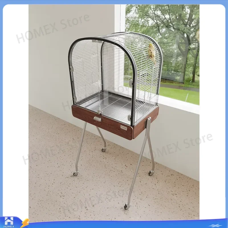 Large Metal Bird Cage with Stand Tall Decorative Parrot Cage for Small Medium Birds Pet Supplies Aviary House Feeder Perch