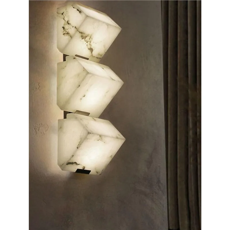 Прикроватная тумбочка для итальянской спальни, коридор, простой, креативный мрамор, настенный светильник