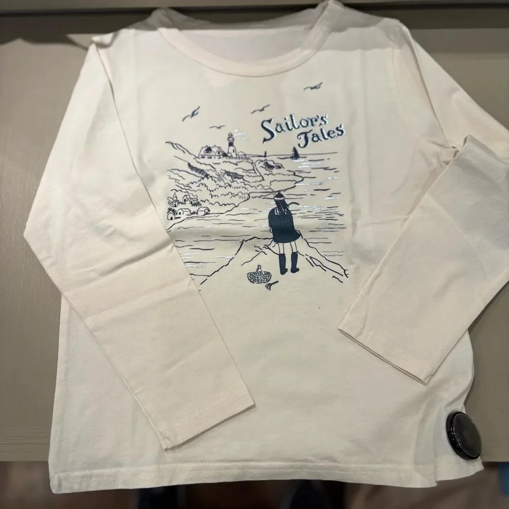 Children's Clothing Autumn Top Cotton Casual T-shirt French style cherry print and boys long sleeved Kids girls clothes
