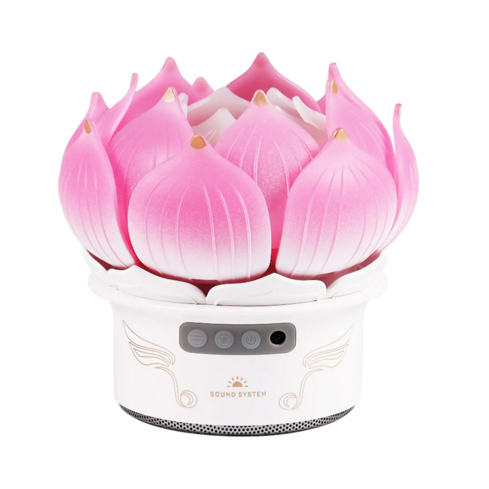 Lotus Shape Light Portable Creative Rechargeable Night Light Sound Machine for Holiday Camping Bedroom Girls Friends