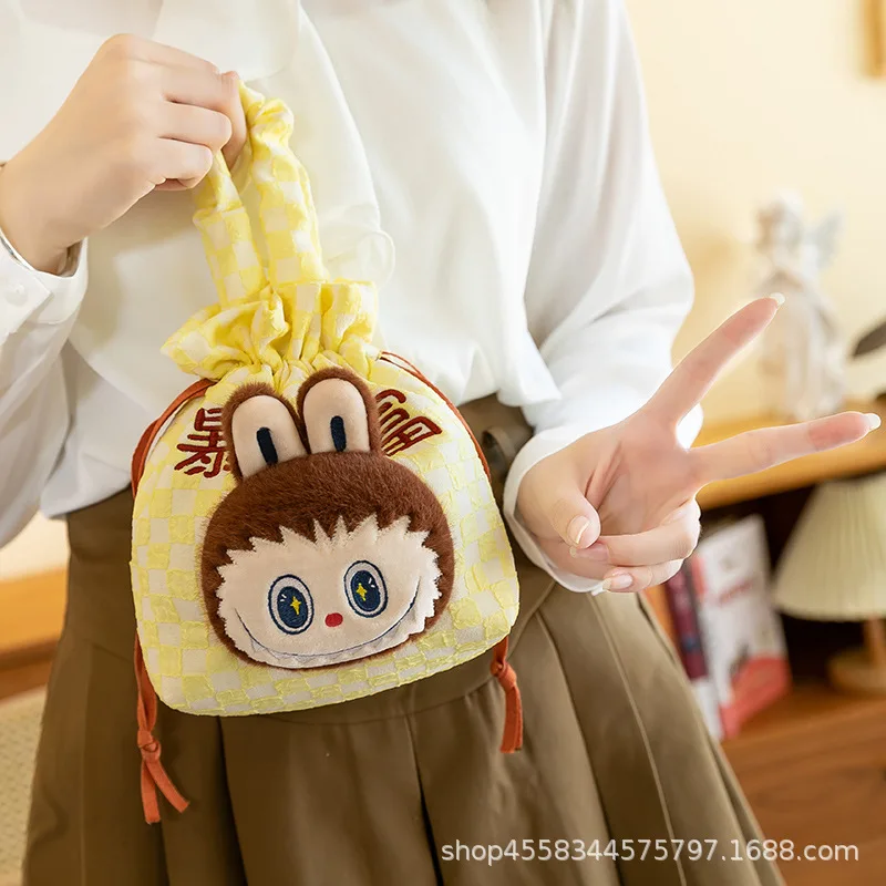 Japanese Anime Peripheral Hatsune Miku Doll Handbag Girl Large Capacity Portable Drawstring Drawstring Storage Bag for Outings