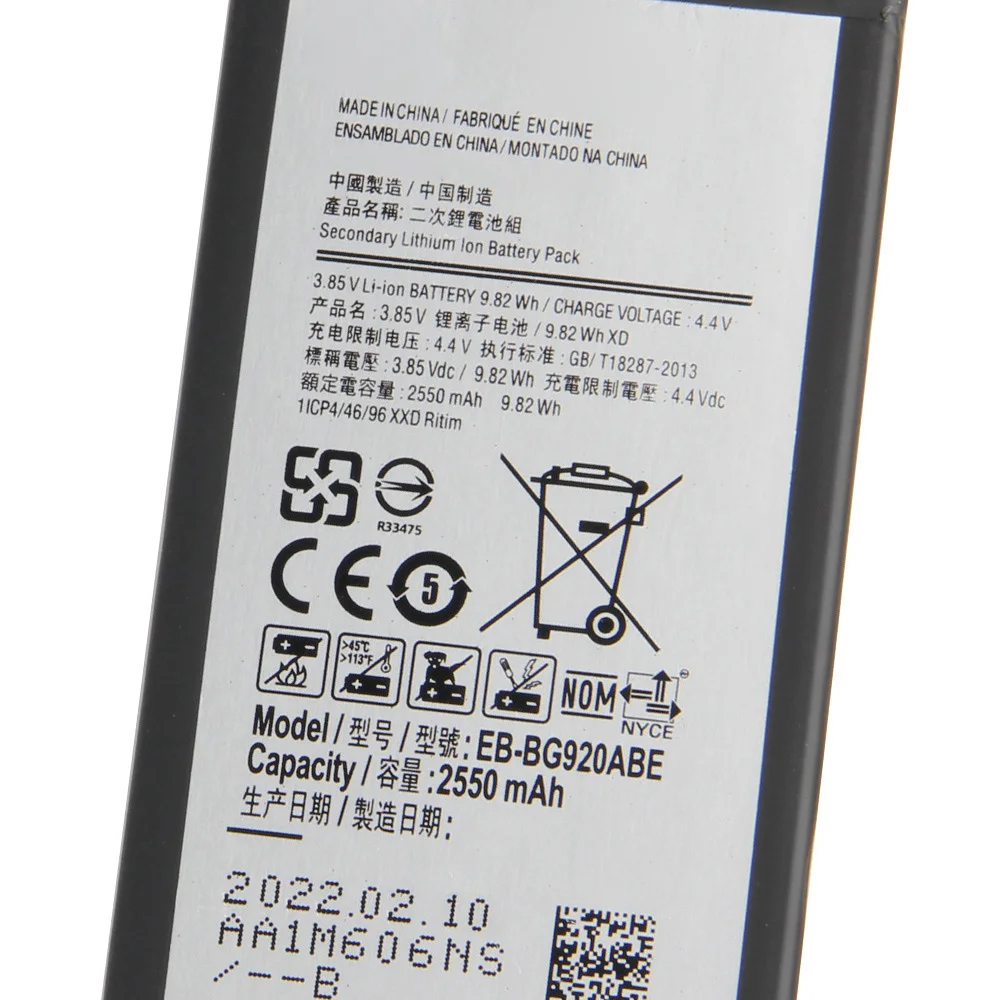 NUOVA Batteria Del Telefono EB-BG920ABE Per Samsung GALAXY S6 G9200 G9208 G9209 G920F G920I G920 G920V G920T G920P EB-BG920ABA