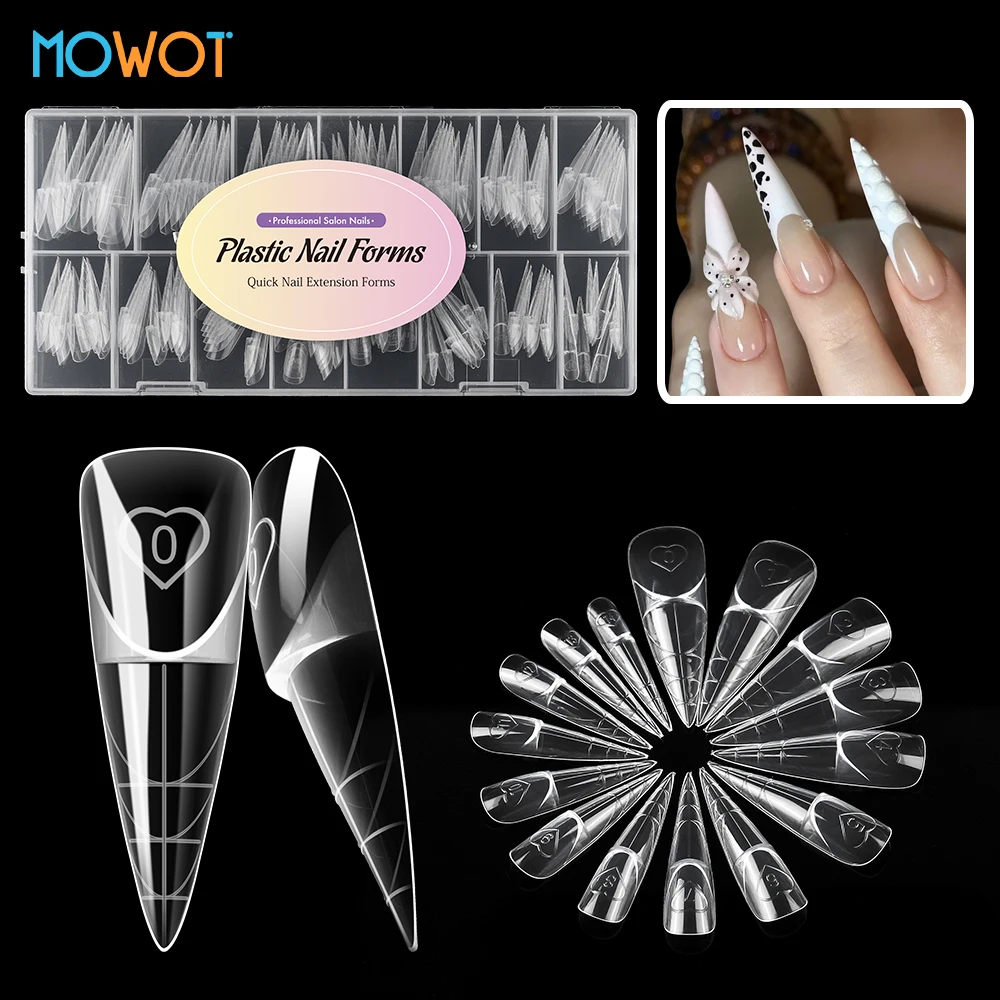 

MOWOT Space Dual Nail Form for French Manicure 150pcs Acrylic Extension Upper Mold Reusable Smart French Line Nail Tips Nail DIY