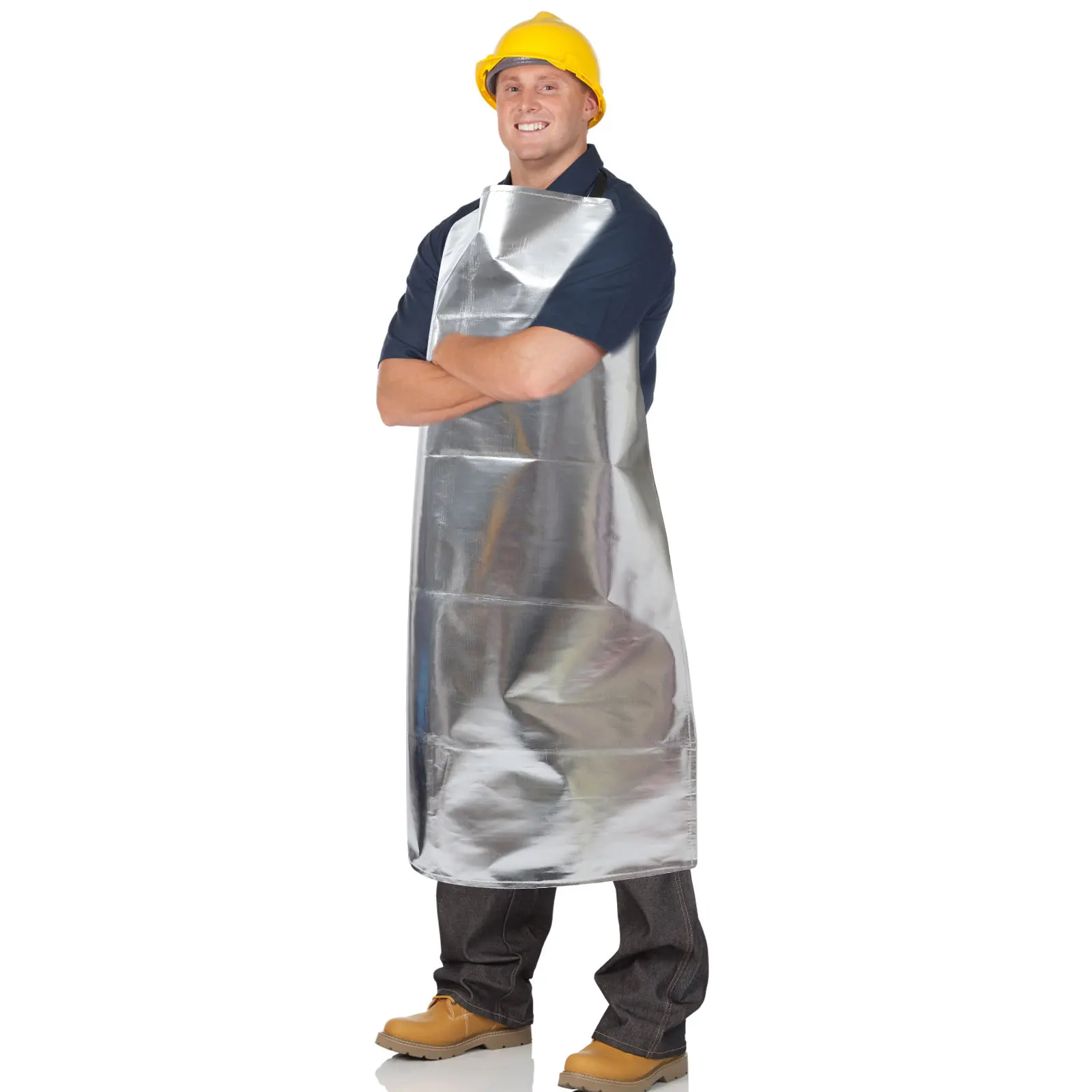 

Heavy Duty Fireproof Thermal Insulation Apron Aluminum Foil Anti Scald Oil Resistance Workshop Protection Suit Unisex Adjustable