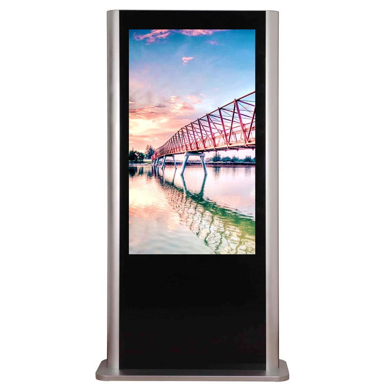 55 65 75 86 Inch Outdoor Vertical LCD Advertising Kiosk 4k Resolution Waterproof High Brightness Outdoor Digital Signage