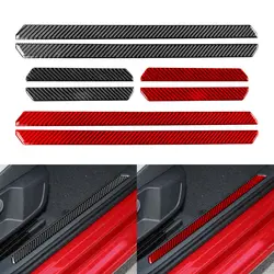 4Pcs Car Door Sill Scuff Cover Scratch Protector Cover Trim Decorative For VW Golf 8 MK8 2021 2022 2023