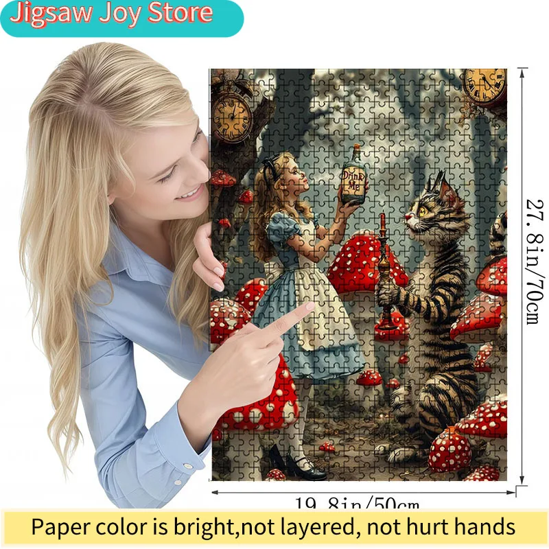 1000-delige kleurrijke Wonderland Alice puzzel |   Levendig abstract ontwerp, Alice in Wonderland-patroon, uitdagend en vermakelijk