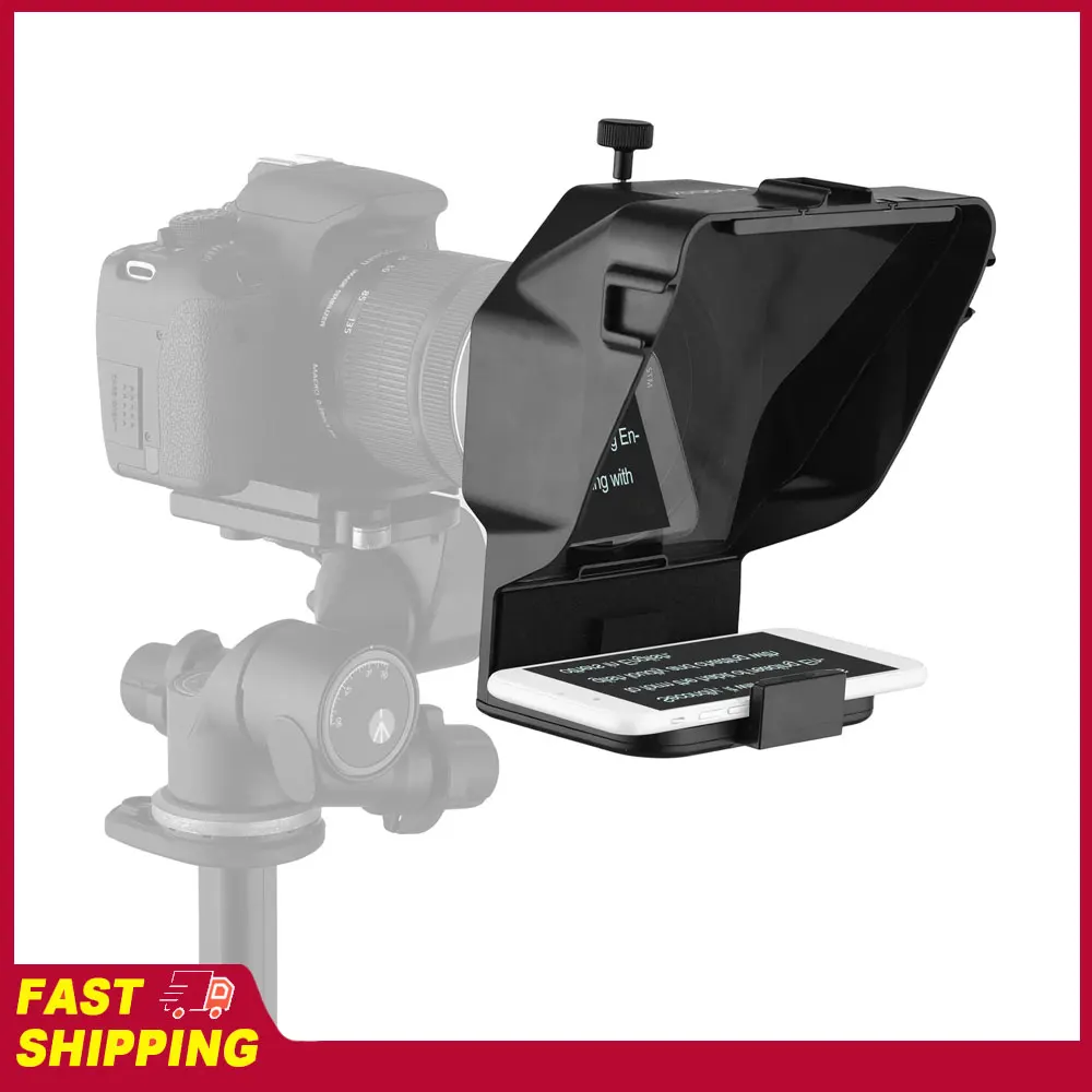 

Портативный телесуфлер Andoer для смартфона с держателем для телефона и пультом дистанционного управления для видеозаписи, прямых трансляций и интервью