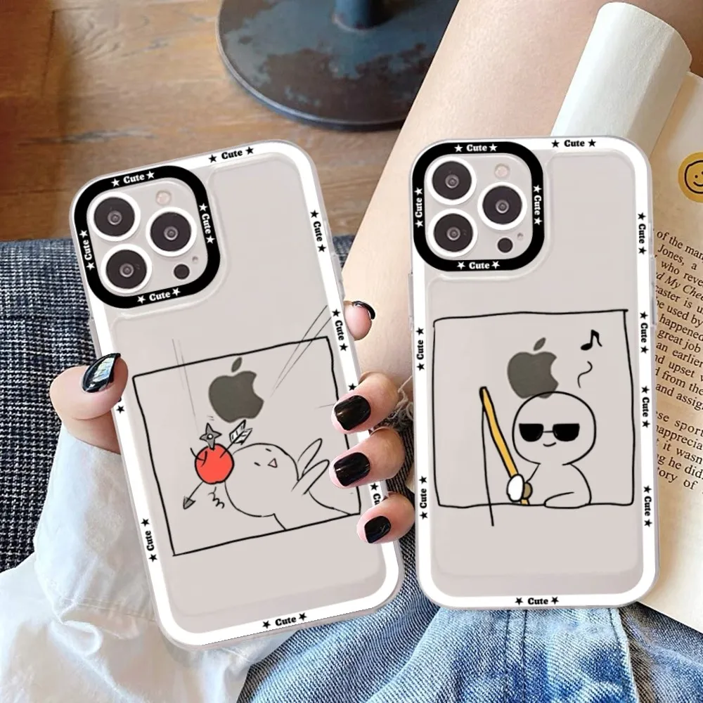 Transparent Cartoon Matchman Phone Case For Samsung S 20 21 22 23 lite plus ultra Clear Mobile Cover Funda