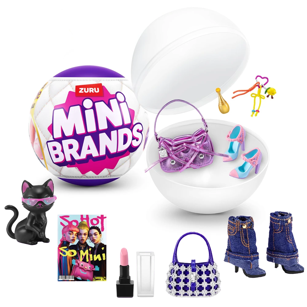 ZURU Mini Brands Fashion Series 4 Jouet de collection aveugle avec 5 Mini sacs de mode mystère Chaussures et accessoires Miniature réaliste