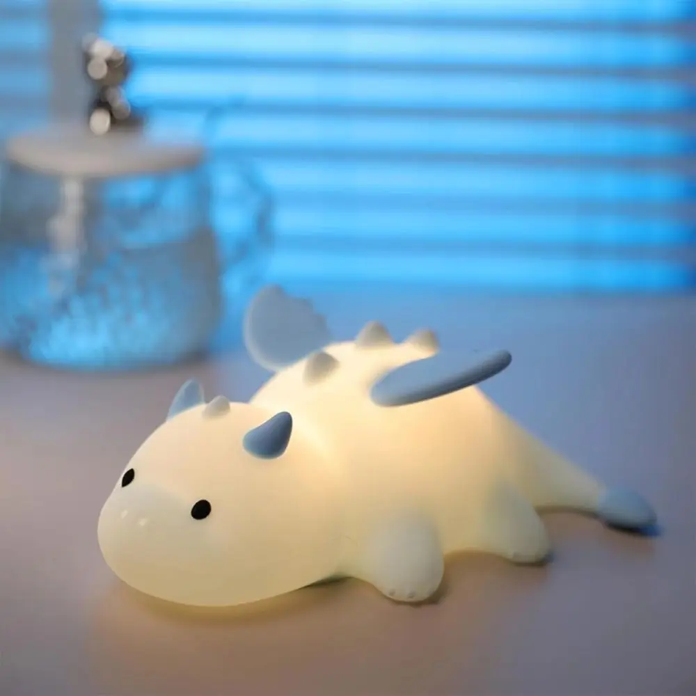 7 Colors Dragon Night Light Magnetic Base Timer Function Rechargeable Night Light Touch Sensor 3 Modes Silicone Night Light