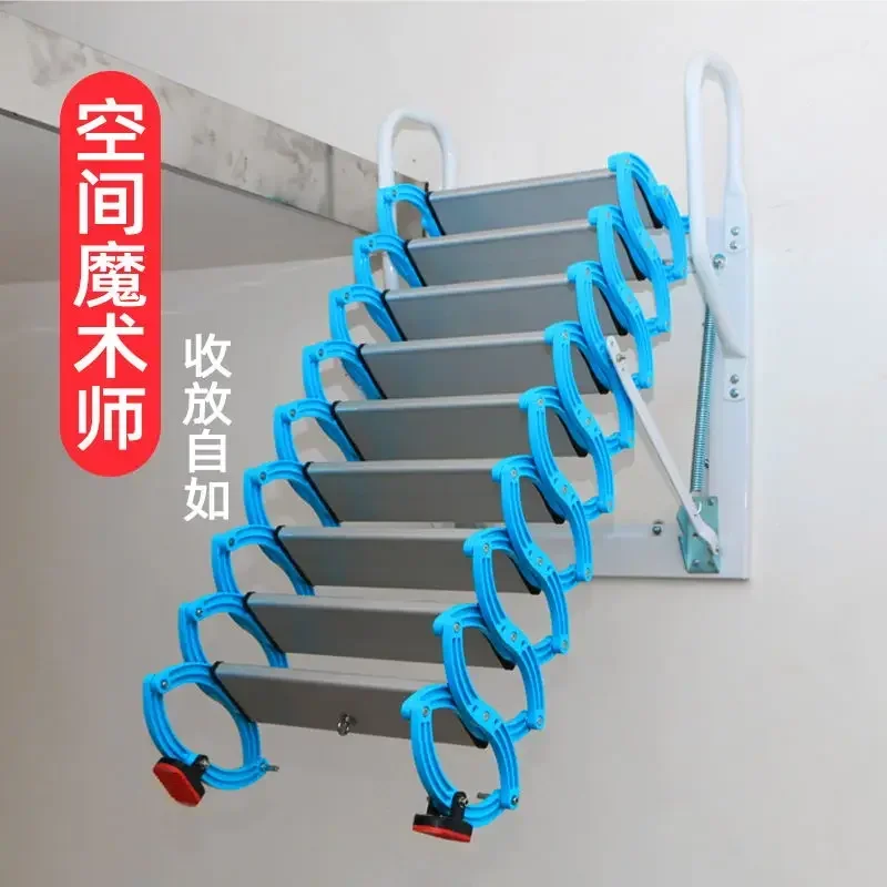 Customized: attic telescopic ladder, indoor and outdoor compartment ladder, wall-mounted staircase, electric, fully automatic