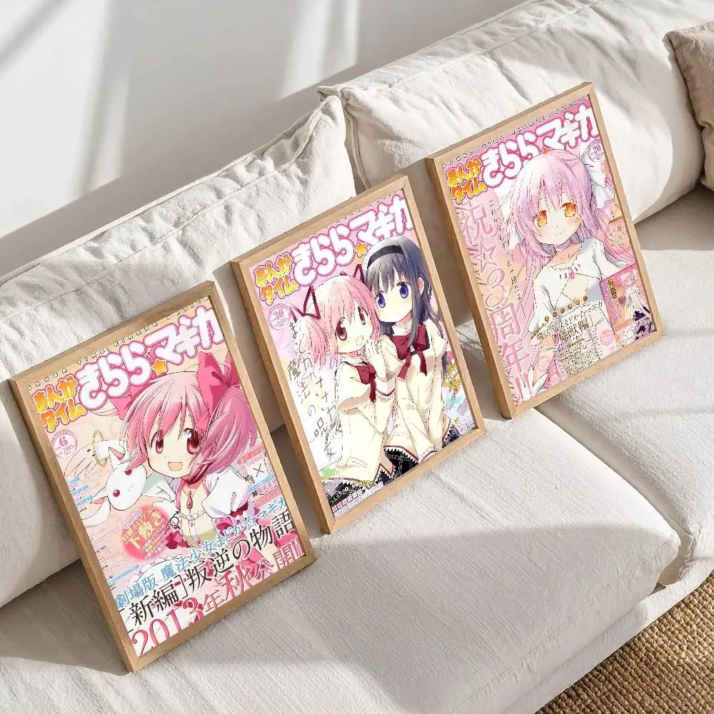 1 قطعة أنيمي P-Puella Magi Madoka Magica فتاة المشارك طباعة لغرفة النوم غرفة المعيشة ديكور المنزل اللوحة جدار الفن HD صورة جدارية
