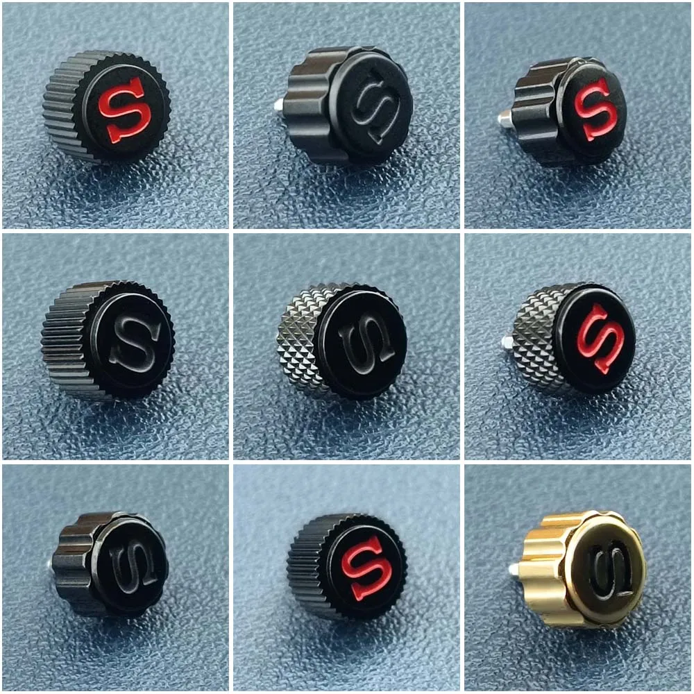 Screw-in SKX007 SRPD Case Replace Watch Crown Engraved Signed 'S' fits nh35 nh36 movement 3 Style Include crown tube stem