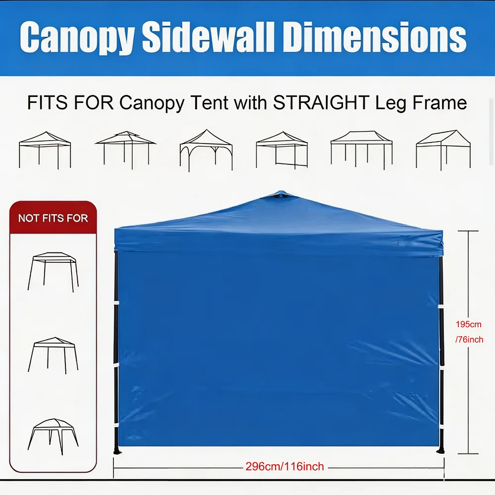 1 Piece Set with Multi-Color Side Walls, 10X10 Feet Pop-Up Straight-Leg Gazebo, Outdoor Waterproof Tent Side Wall Sunshade.