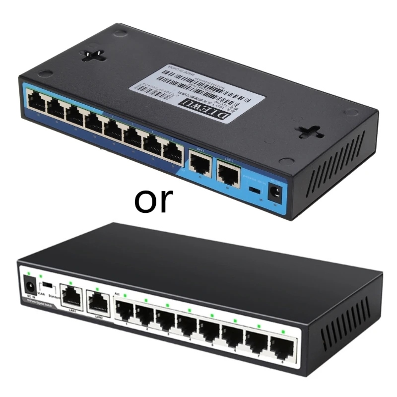 

10 Port Desktop- 1000Mbps Network Switch Gigabit- Fast RJ45 Ethernet Switcher WLAN Switching Hub with VLAN Lsolation