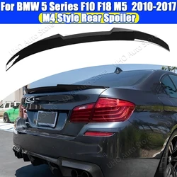 F10 F18 M5 Rear Trunk Spoiler For BMW M4 Style 5 Series 520i 525i 528i 530i 535i 2010-2017 Roof Wing Carbon Fiber Look ABS Trim