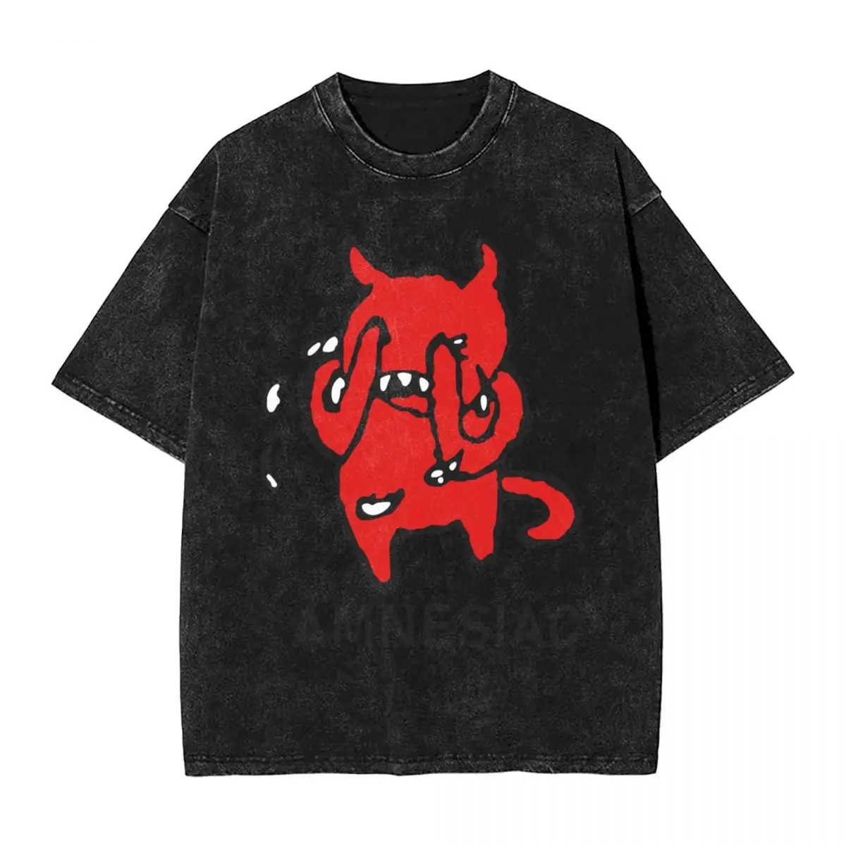 Washed T Shirts Radiohead Amnesiac Rock Hip Hop Novelty T-Shirt Oversize Streetwear Summer Tops Tee Shirt for Men Women