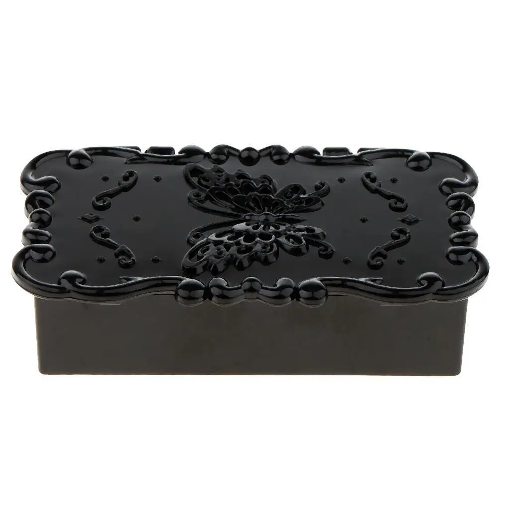 2/3/5 3pcs Black Retro False Eyelashes Cosmetic Jewelry Storage Box W  Mirror Lid