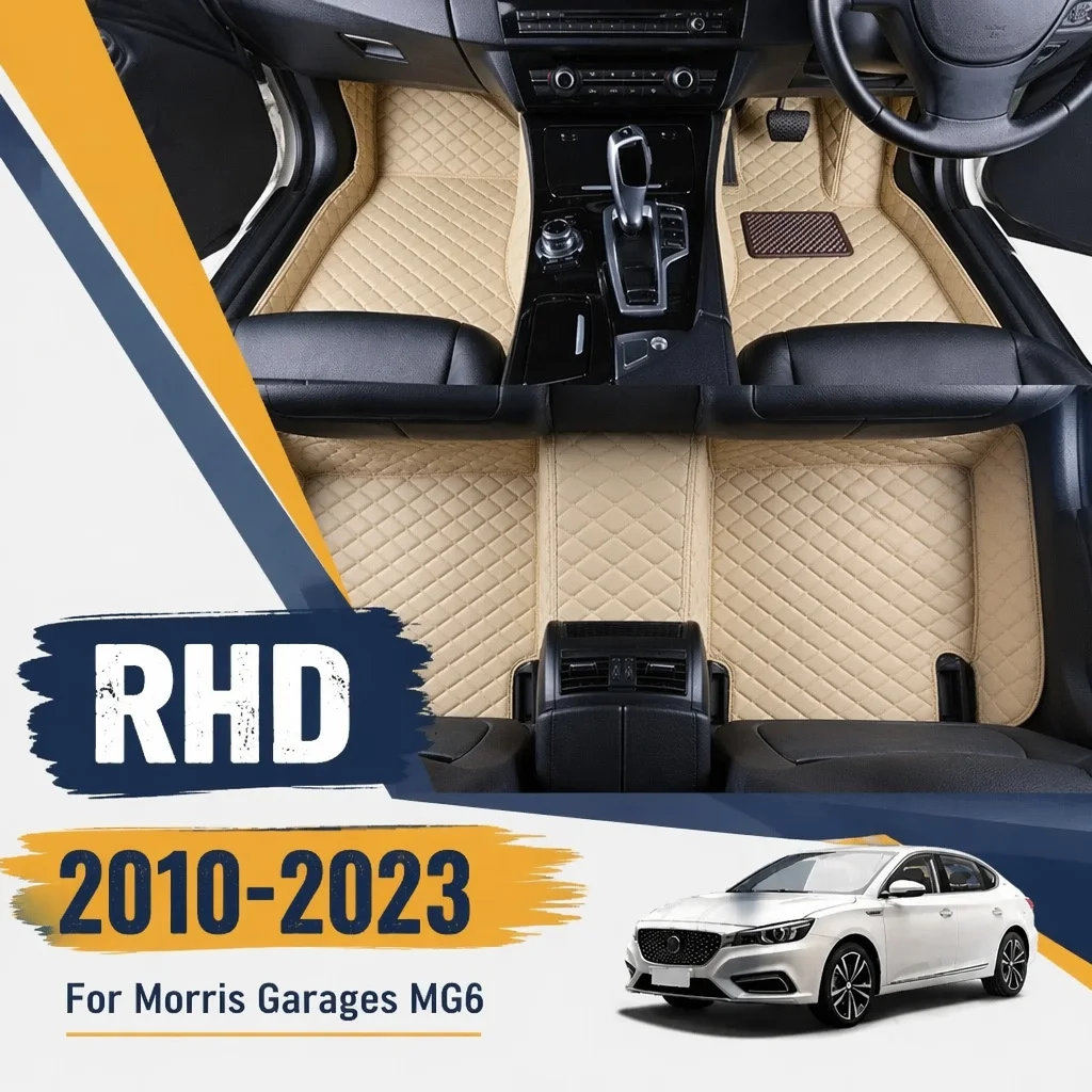 RHD Car Floor Mat for Morris Garages MG6 2010-2023 Custom Leather Carpet Car Accessories Car Interior Decor Styling