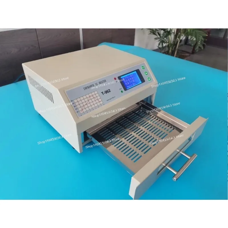Small Intelligent Infrared Reflow Soldering Machine Puhui T962A T962C, Desktop Drawer Furnace for BGA SMT Soldering
