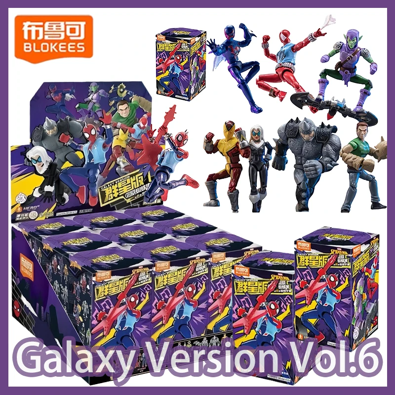 

Blokees Marvel Человек-паук Galaxy версия 6, слепая коробка, Коллекционная фигурка Человека-паука, хобби, коричневый, зеленый, гоблин, черная игрушка-кошка