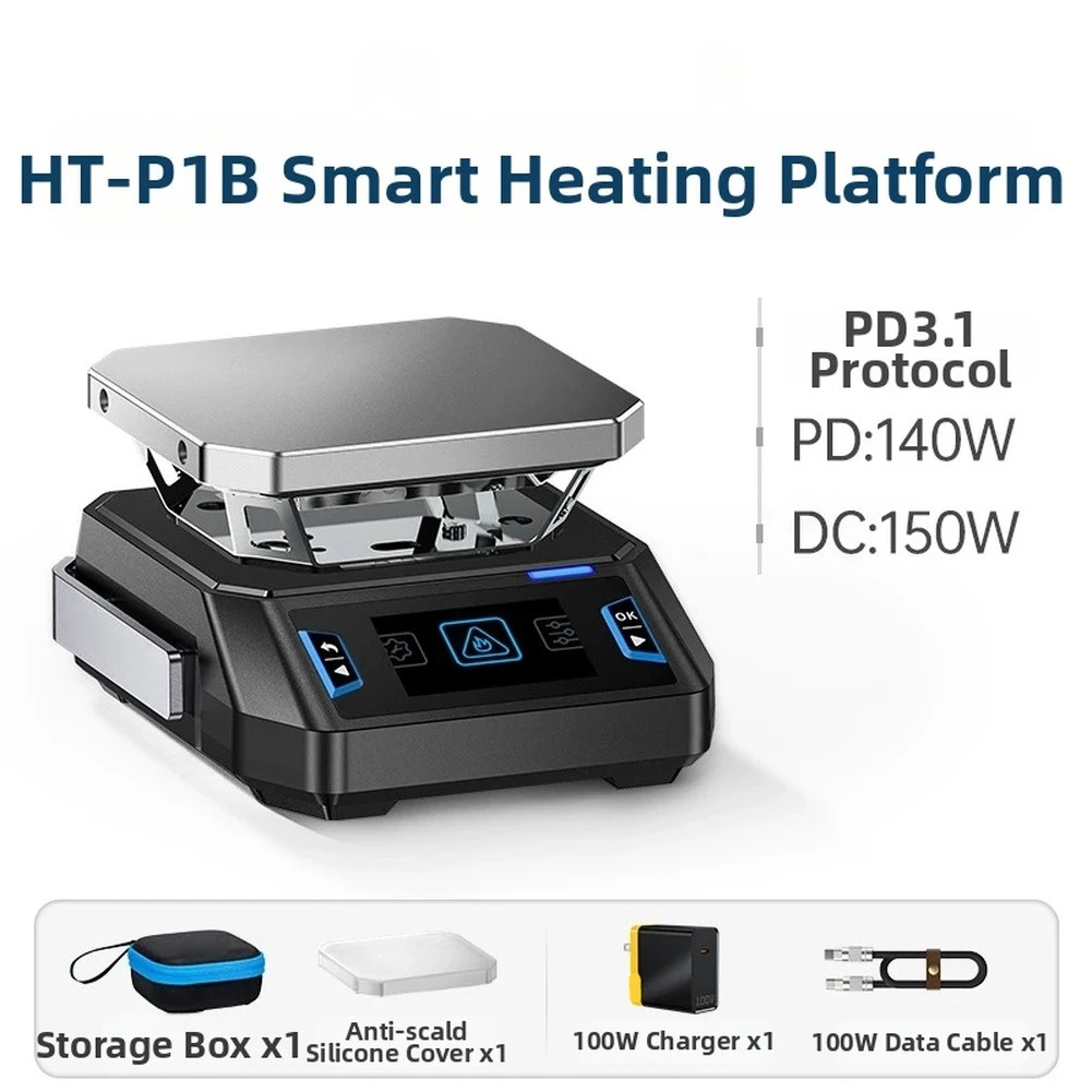 HT-P1B 150W Heating Plate for PD3.1/3.0 Fast Charging Compatible Constant Temperature Preheater with Reflow Mode