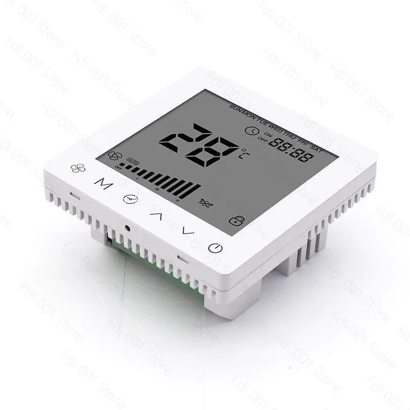 3‑Speed Fan Coil Unit Thermostat RS485 Controller with Temperature Monitoring Filter Reminder for HVAC System